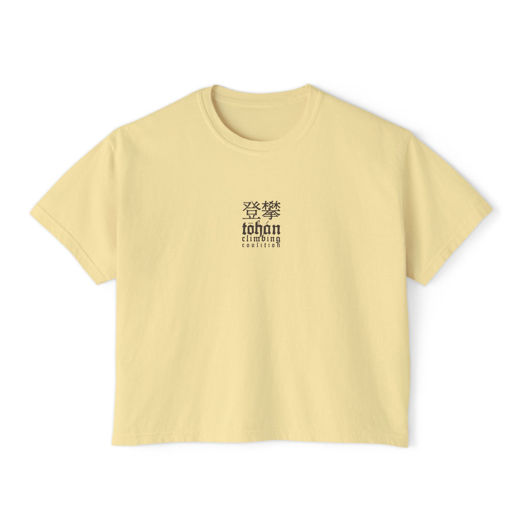TŌHÁN Climbing Coalition Kanji Logotype Women's Cropped Boxy Tee