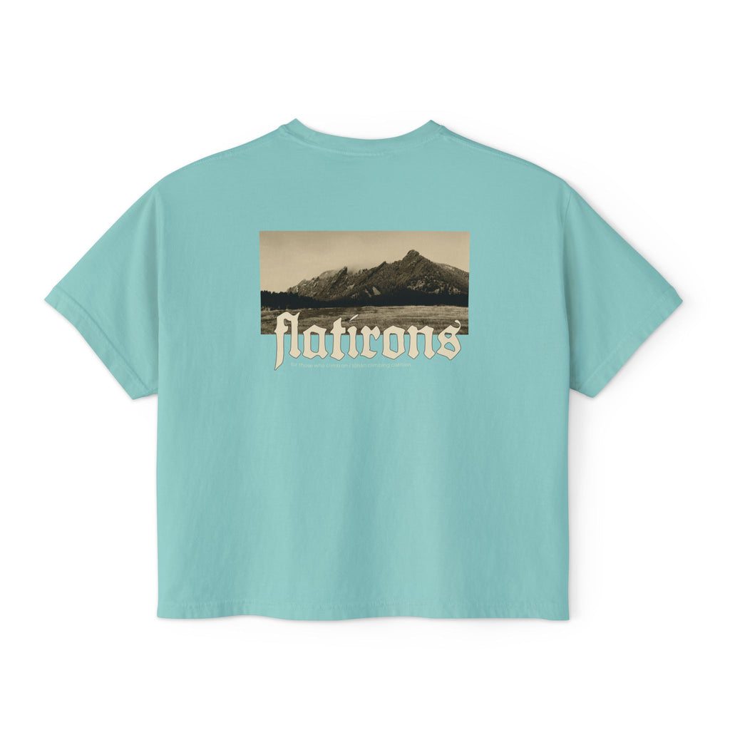 Flatirons Boulder Colorado Women's Cropped Boxy Tee