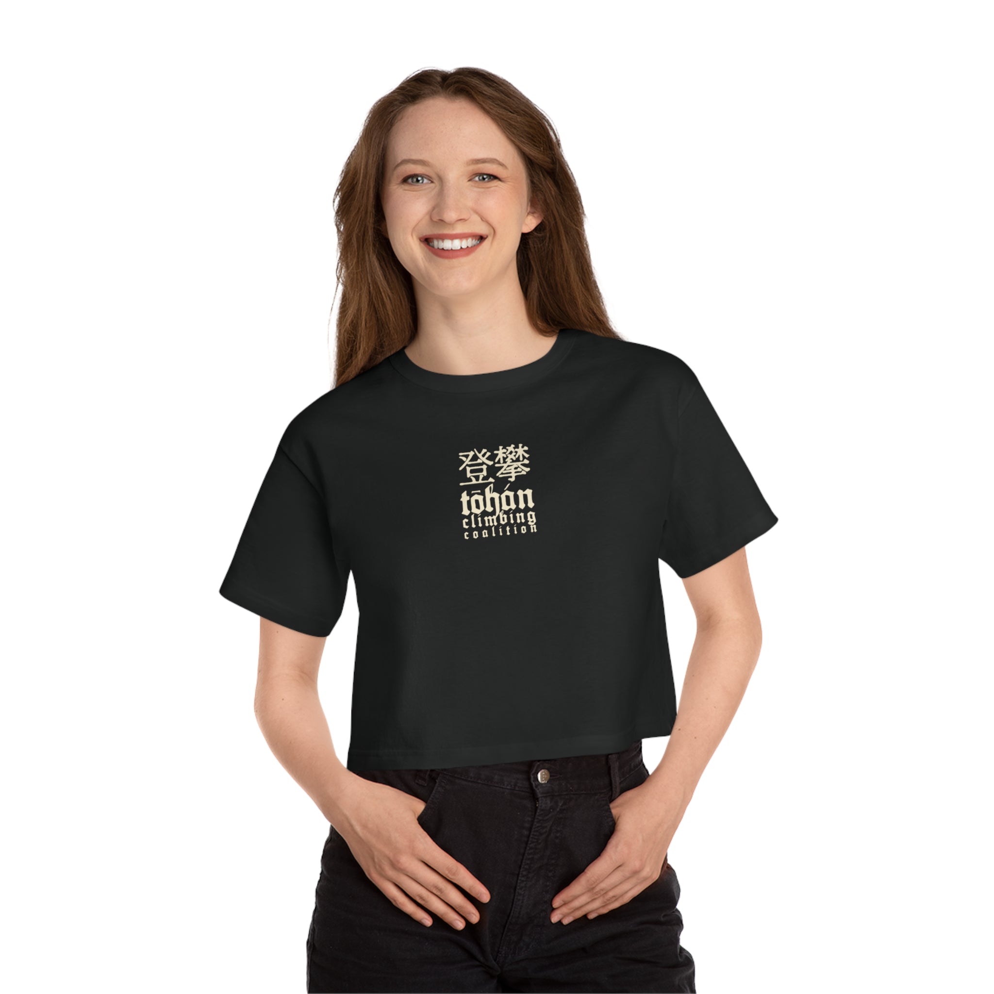 TŌHÁN Climbing Coalition Kanji Signature Women's Cropped T-Shirt