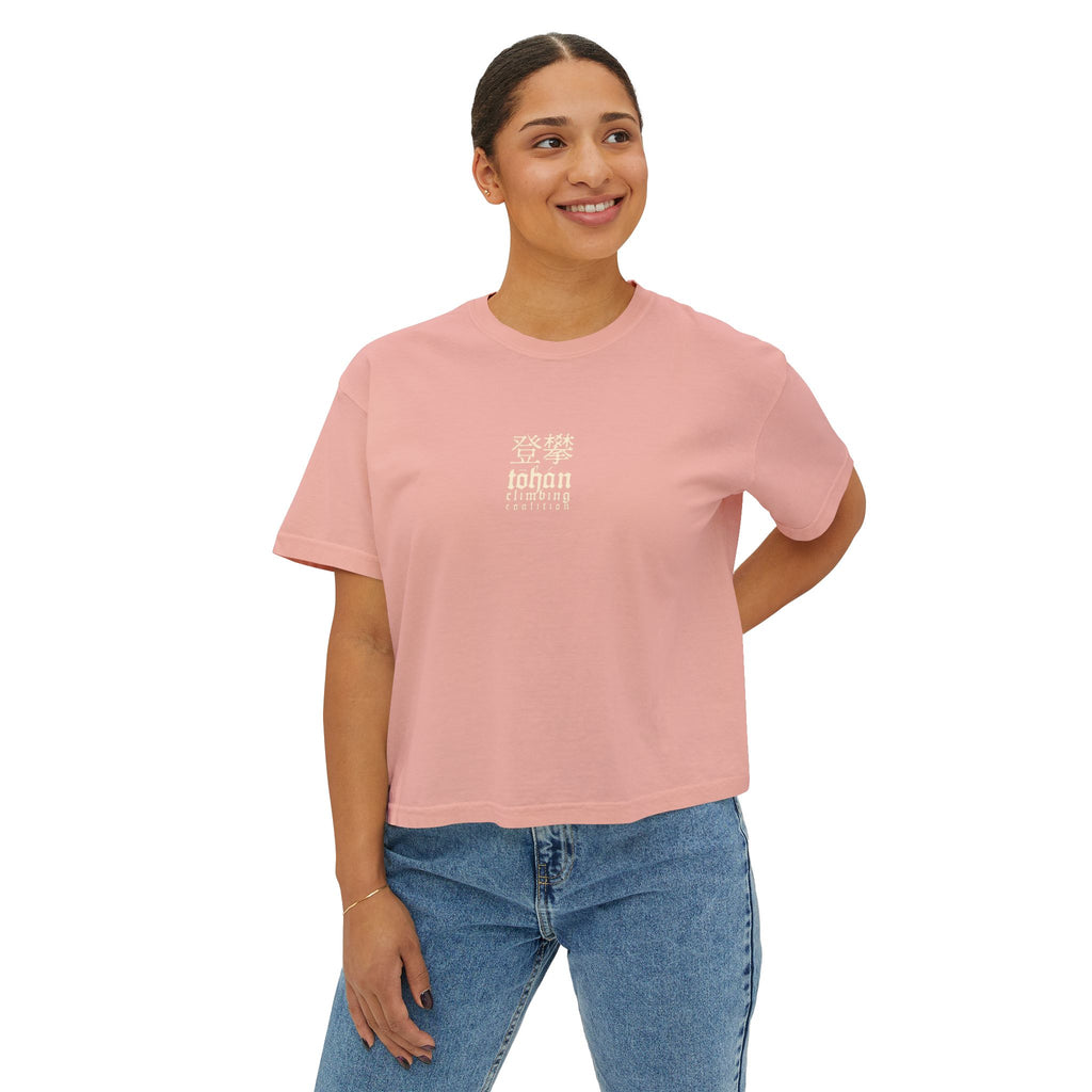 TŌHÁN Climbing Coalition Kanji Logotype Women's Cropped Boxy Tee