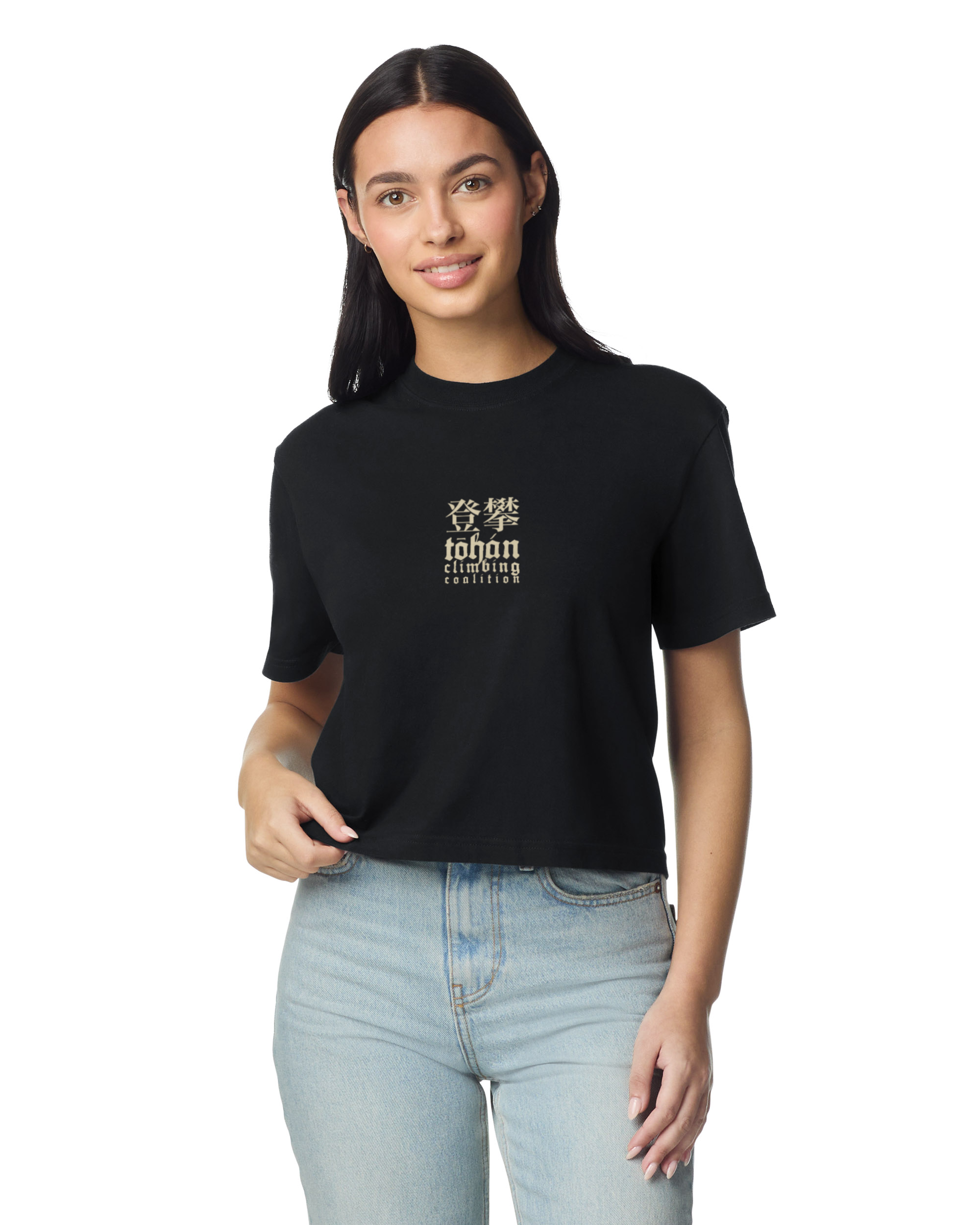 TŌHÁN Climbing Coalition Kanji Logotype Women's Cropped Boxy Tee