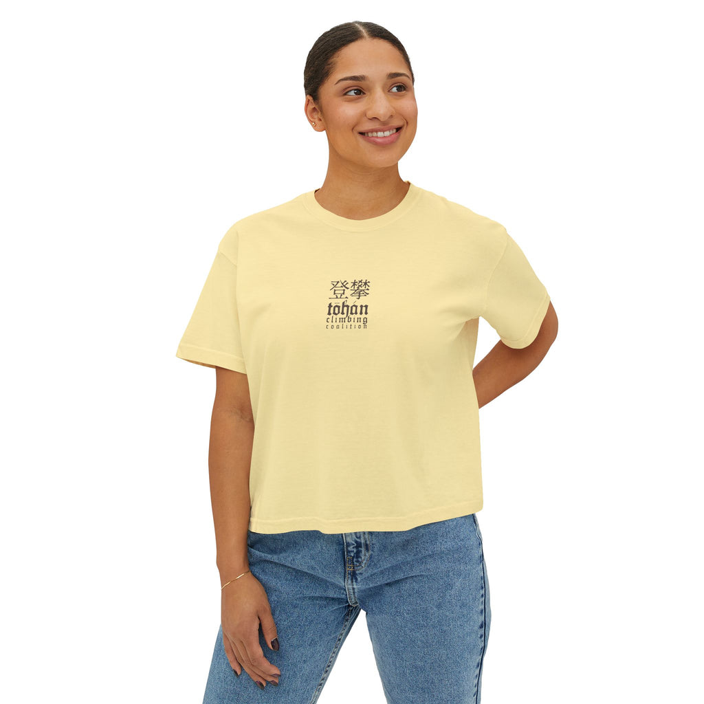 TŌHÁN Climbing Coalition Kanji Logotype Women's Cropped Boxy Tee