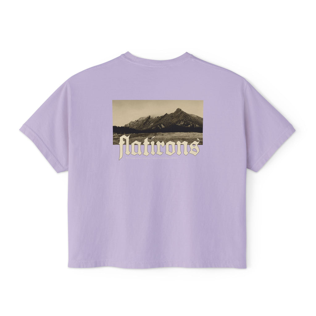 Flatirons Boulder Colorado Women's Cropped Boxy Tee