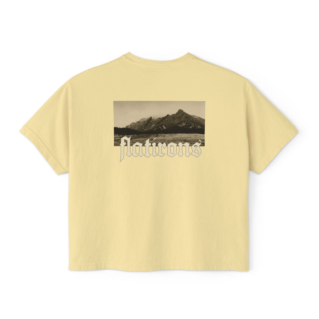 Flatirons Boulder Colorado Women's Cropped Boxy Tee
