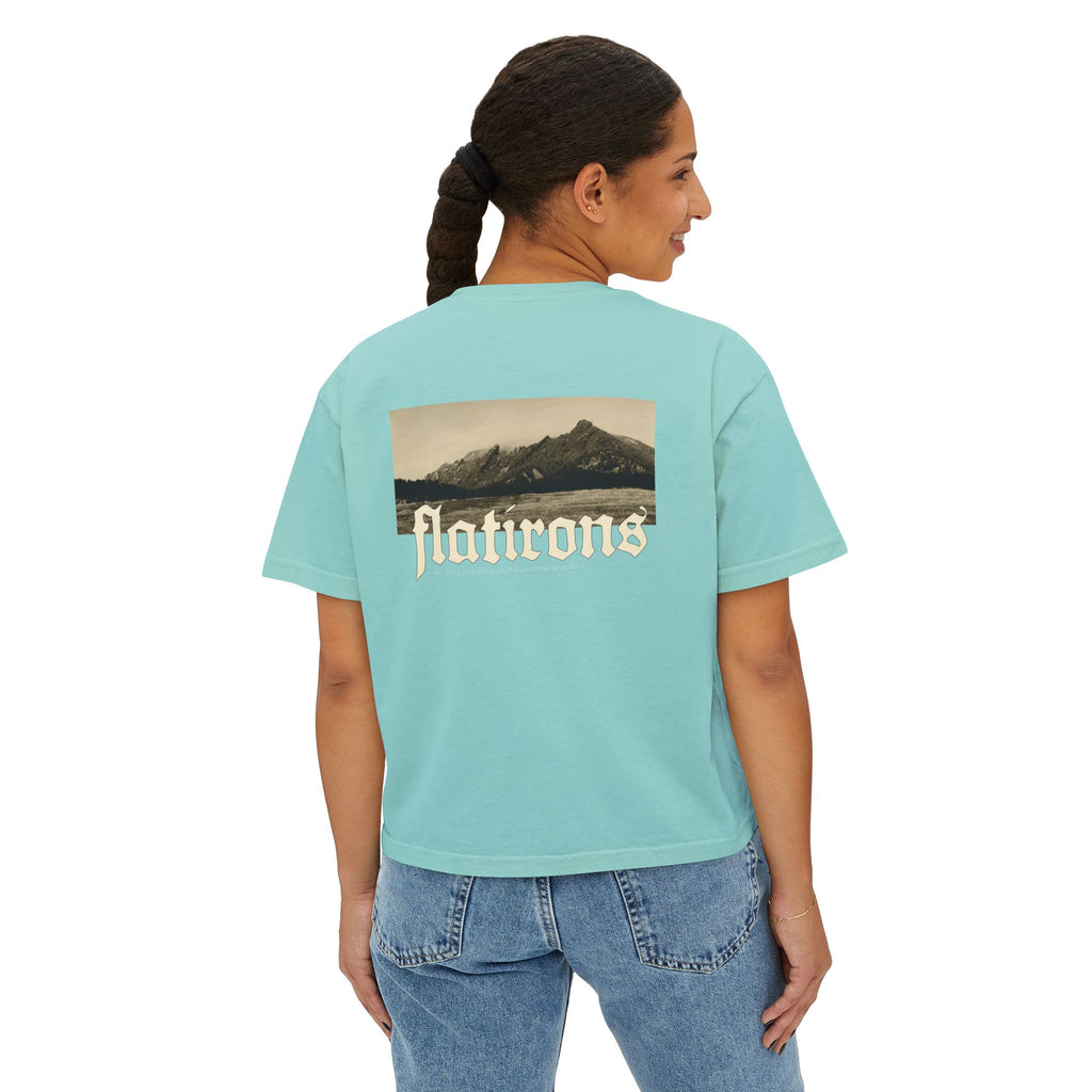 Flatirons Boulder Colorado Women's Cropped Boxy Tee