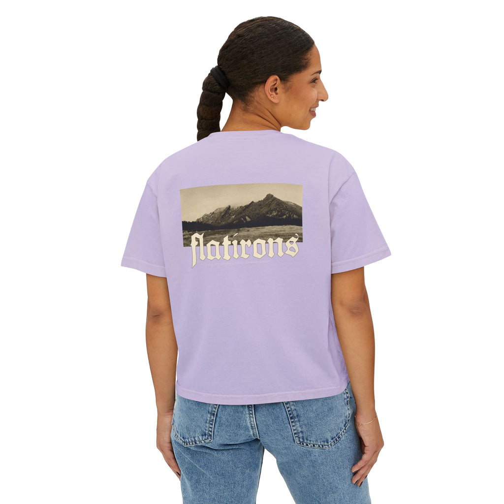 Flatirons Boulder Colorado Women's Cropped Boxy Tee